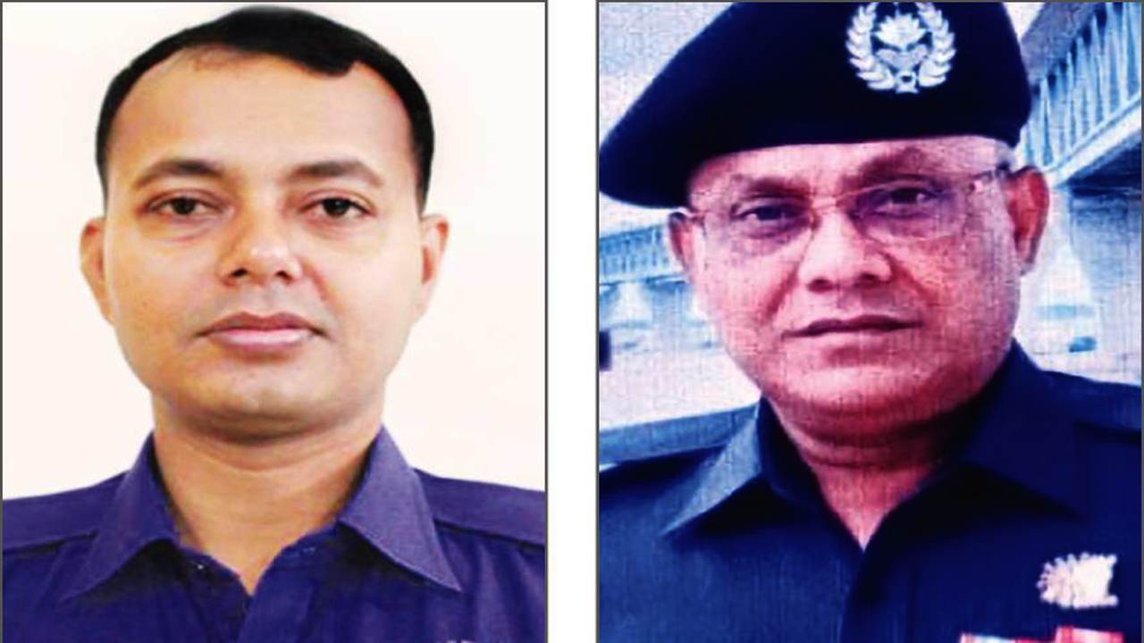 অতিরিক্ত পুলিশ সুপার রাসেল মনির ও ওসি শেখ মোহাম্মদ মোস্তাফিজুর রহমান