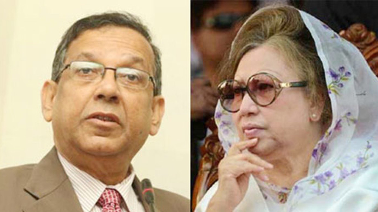 আইনমন্ত্রী আনিসুল হক ও বিএনপি চেয়ারপারসনখালেদা জিয়া। ছবি : সংগৃহীত