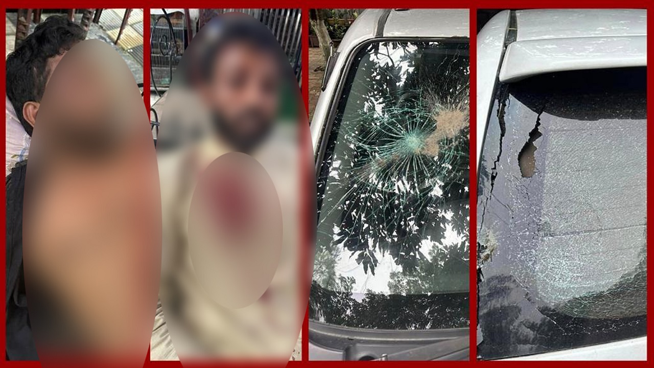 যুবলীগ নেতা এলিটের গাড়িবহরে হামলার ঘটনার খণ্ডচিত্র। ছবি : সংগৃহীত