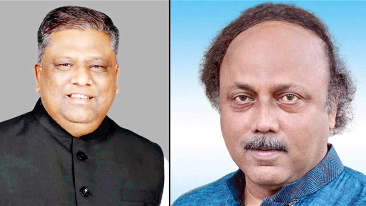 সিলেটের প্রার্থী আনোয়ারুজ্জামান চৌধুরী (বায়ে) ও রাজশাহীর খায়রুজ্জামান লিটন। ছবি : সংগৃহীত