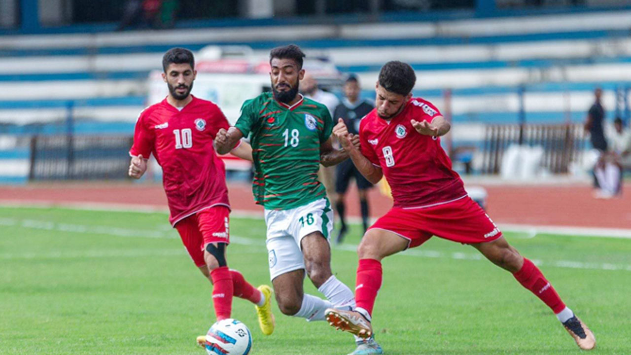 বাংলাদেশ-লেবানন ম্যাচের একটি মুহূর্ত। ছবি : সংগৃহীত