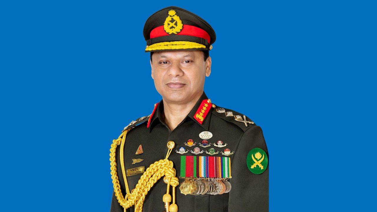 সেনাবাহিনী প্রধান জেনারেল এস এম শফিউদ্দিন আহমেদ। ছবি : সংগৃহীত
