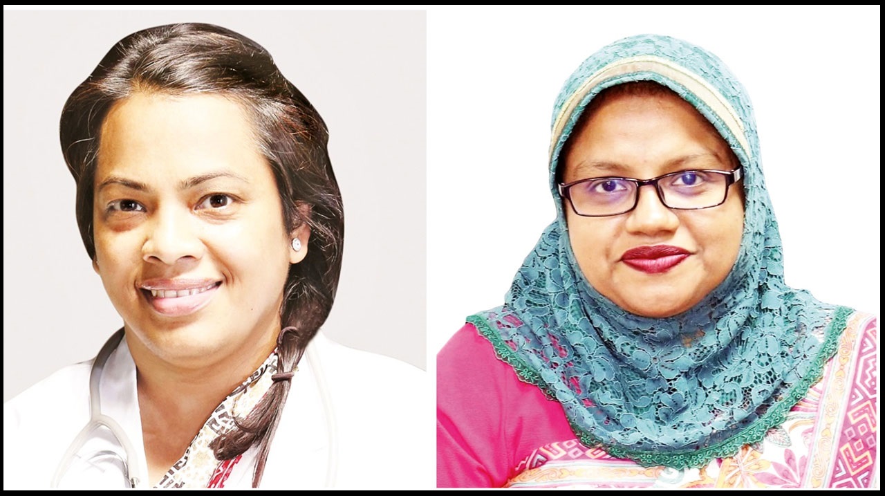 ডা. সংযুক্তা সাহা ও ডা. কাজী ফয়েজা আক্তার।