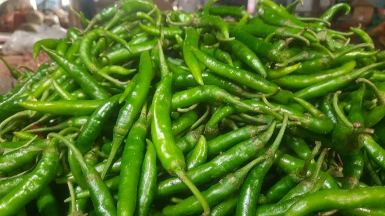 কাঁচামরিচ।