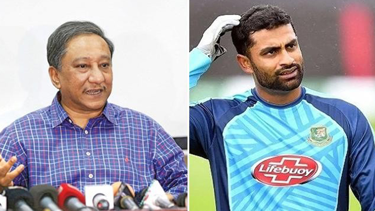 নাজমুল হাসান পাপন ও তামিম ইকবাল। ছবি: সংগৃহীত