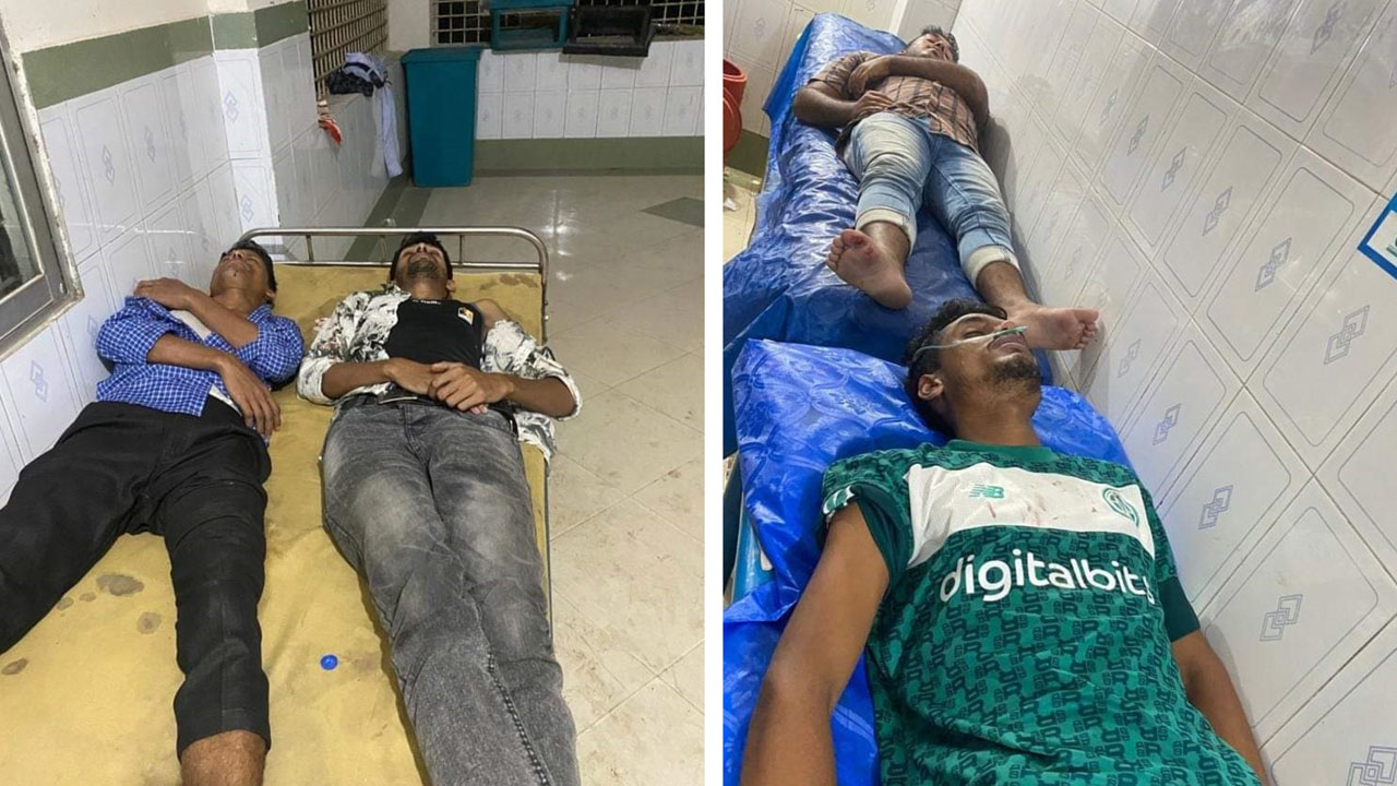 টাঙ্গাইলে হামলার শিকার বিএনপি নেতাকর্মীরা ময়মনসিংহ মেডিকেল কলেজ হাসপাতালে চিকিৎসা নিচ্ছেন। ছবি : কালবেলা