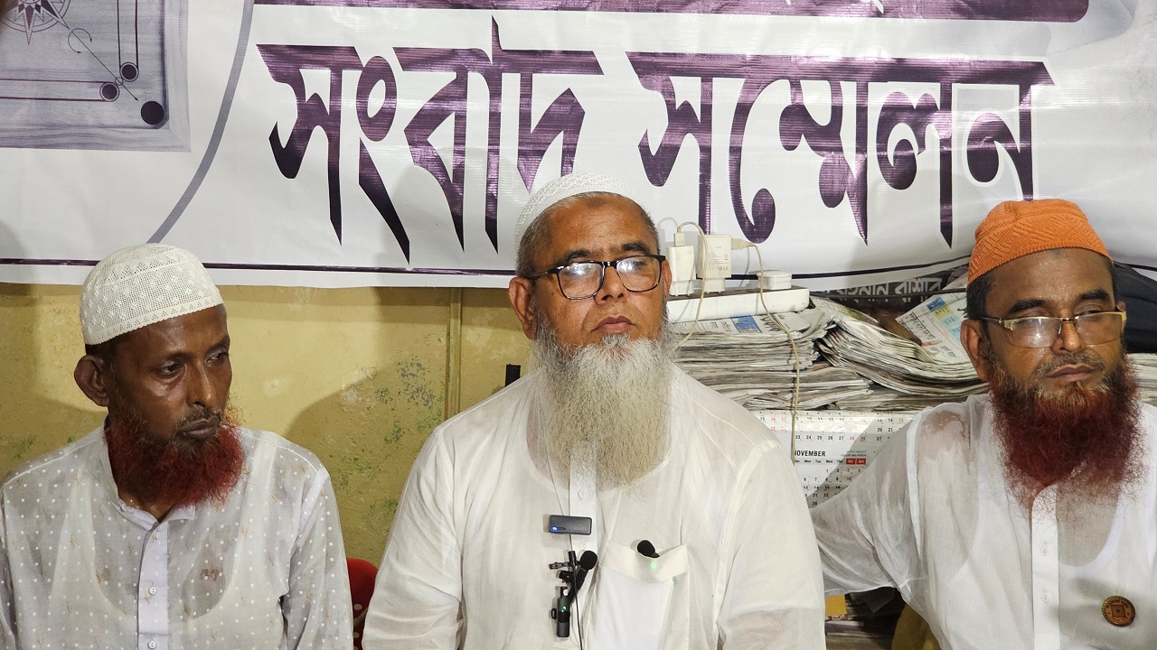 সংবাদ সম্মেলনে বক্তব্য রাখছেন এমএ কাইয়ুম ভূঁইয়া। ছবি : কালবেলা
