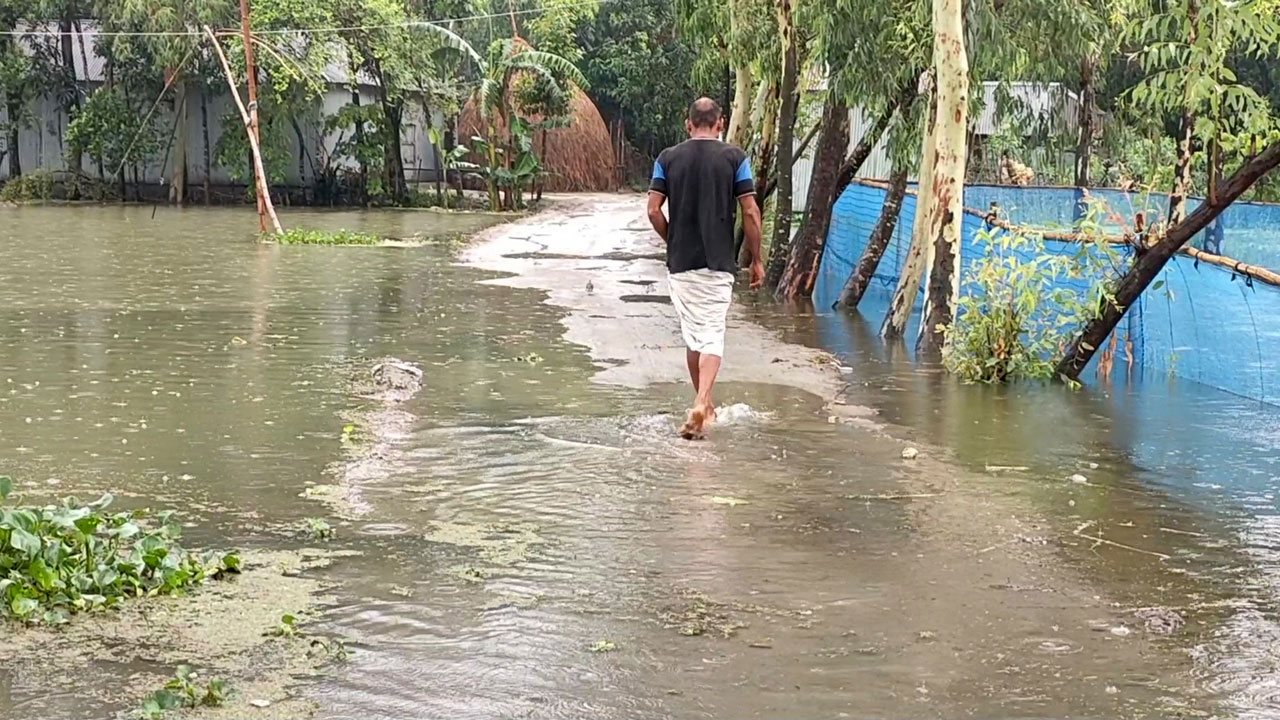 তিস্তার পানি কমতে শুরু করেছে। ছবি : কালবেলা