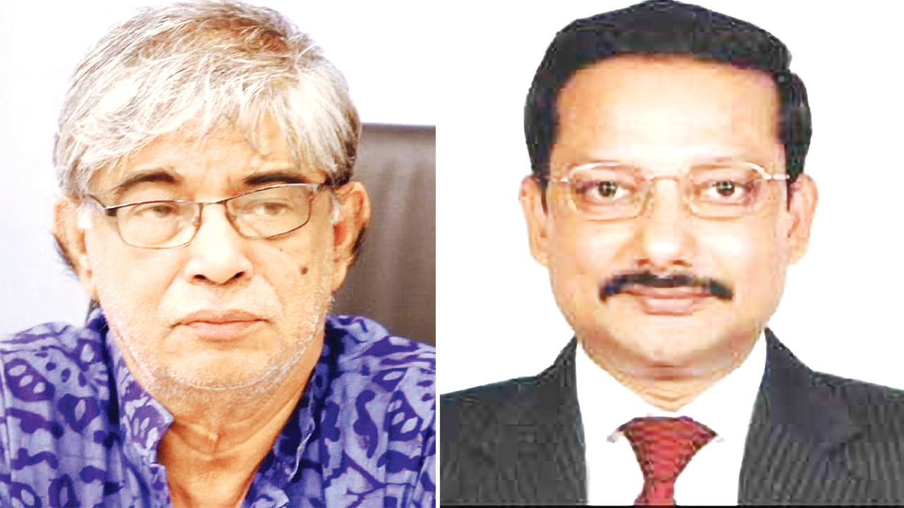 বাঁ থেকে ডাক ও টেলিযোগাযোগ বিভাগের মন্ত্রী মোস্তাফা জব্বার এবং ড. মোহাম্মদ রফিকুল মতিন। ছবি: সৌজন্য ছবি