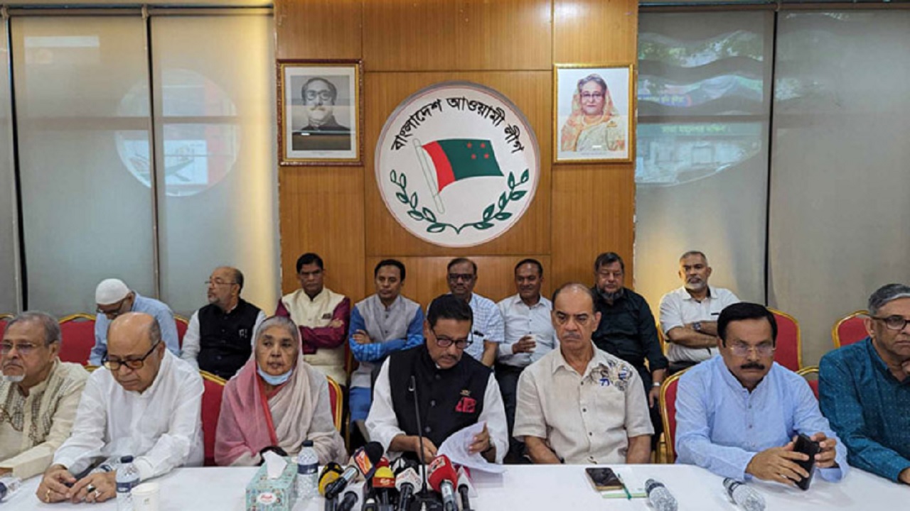 মতবিনিময় সভায় প্রধান অতিথি হিসেবে বক্তব্য রাখছেন ওবায়দুল কাদের। ছবি : সংগৃহীত