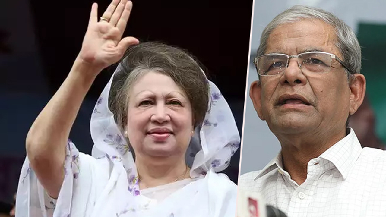 বিএনপি চেয়ারপারসন খালেদা জিয়া ও মহাসচিব মির্জা ফখরুল ইসলাম আলমগীর