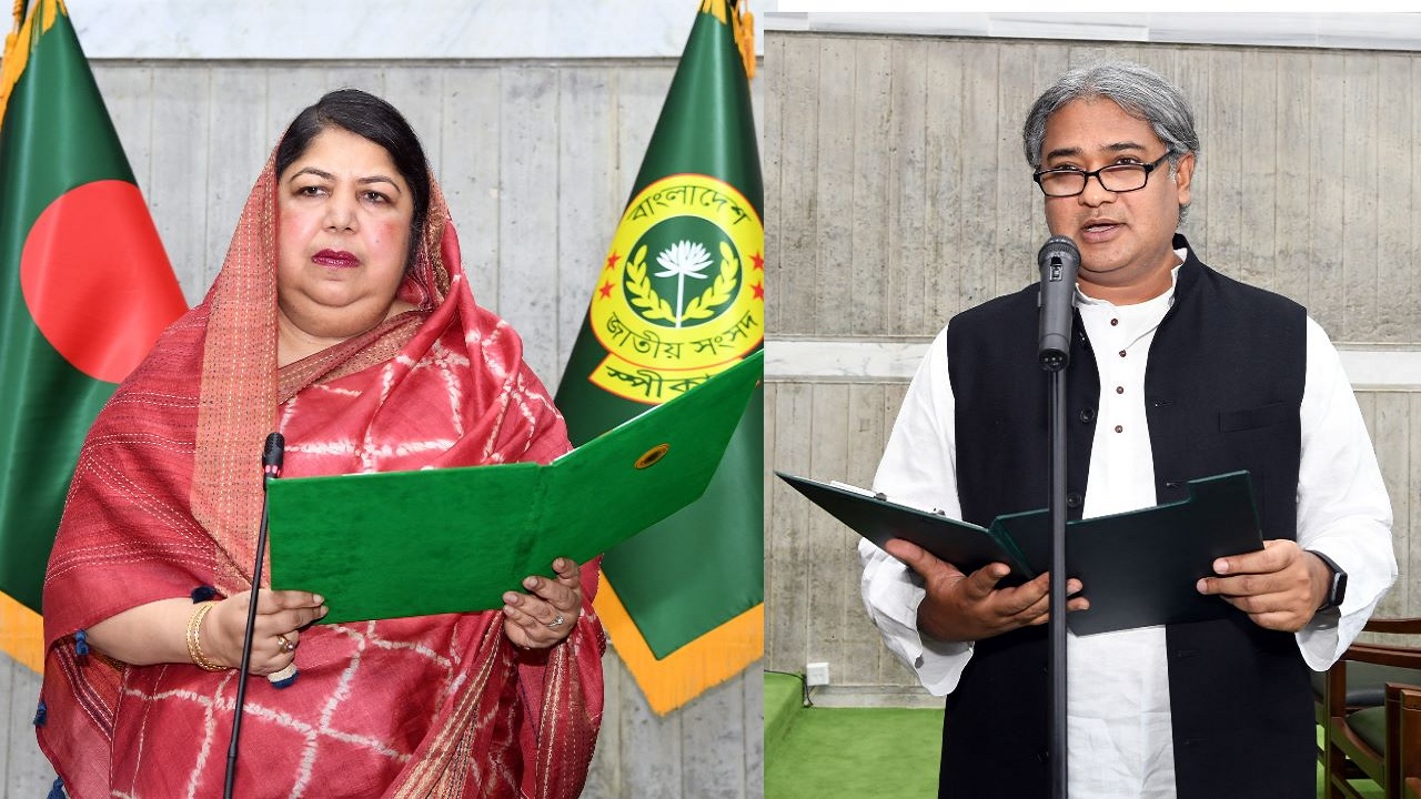 শপথ বাক্য পাঠ করছেন সংসদ সদস্য মোহাম্মদ এ আরাফাত। ছবি : কালবেলা