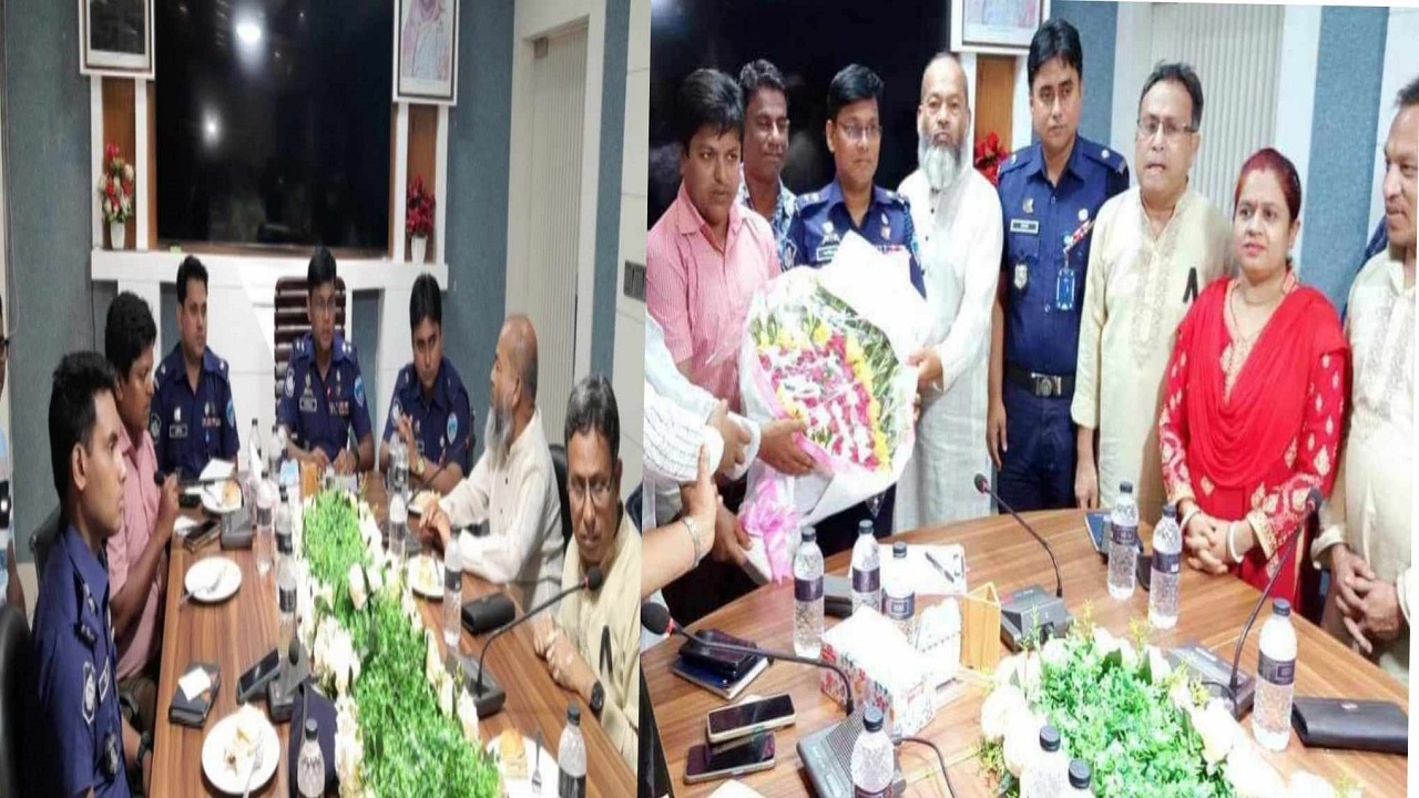 চাঁদপুর জেলা সাংবাদিক ক্লাবের সঙ্গে নবাগত পুলিশ সুপারের মতবিনিময় সভা। ছবি : কালবেলা