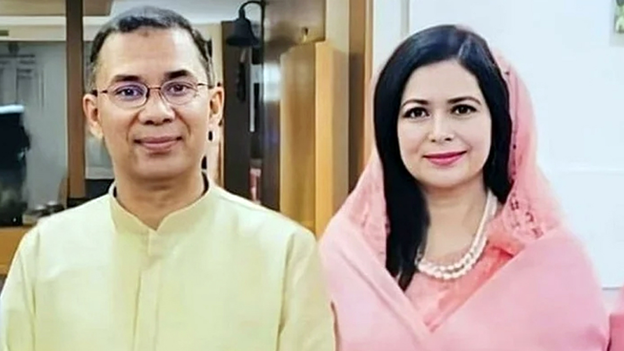 ছবি : বিএনপির ভারপ্রাপ্ত চেয়ারম্যান তারেক রহমান ও তার স্ত্রী ডা. জোবাইদা রহমান