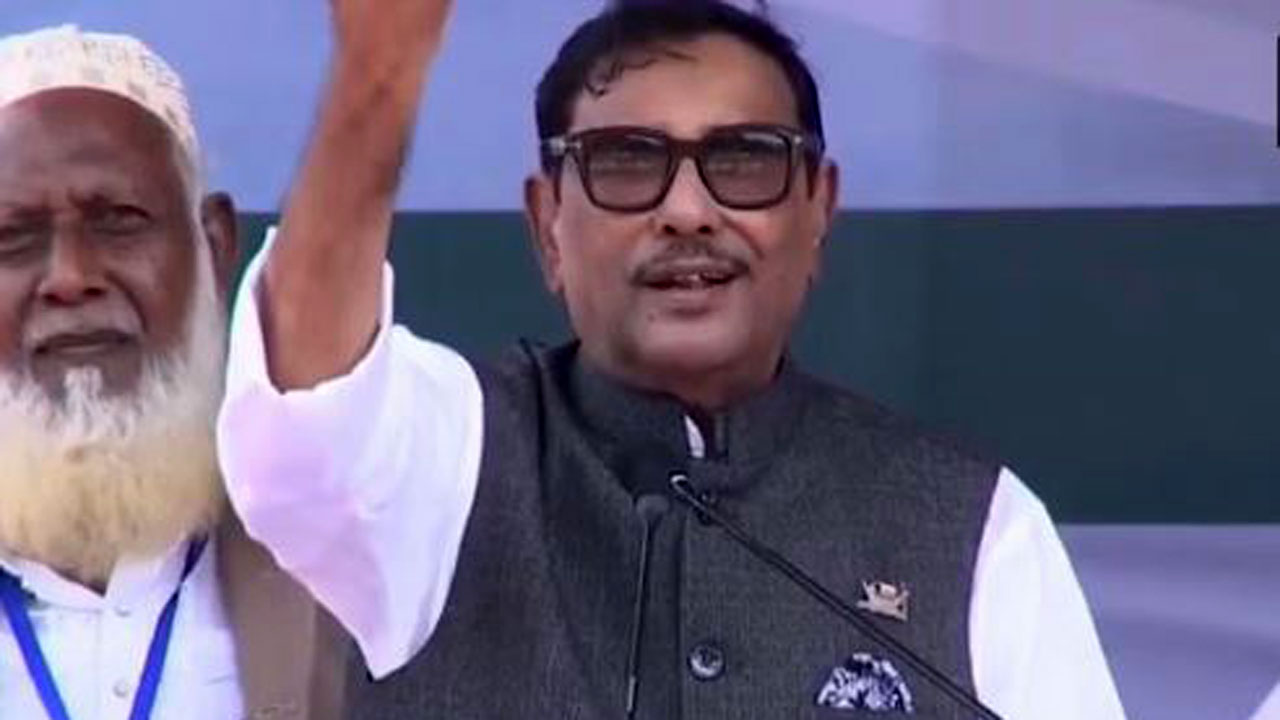 রংপুরে মহাসমাবেশে বক্তব্য দেন আওয়ামী লীগের সাধারণ সম্পাদক ওবায়দুল কাদের। ছবি : সংগৃহীত