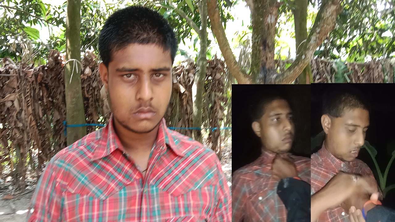 শিবপুরের মানসিক প্রতিবন্ধী তরুণ শাওন। ইনসেটে মারধরের দৃশ্য। ছবি : সংগৃহীত