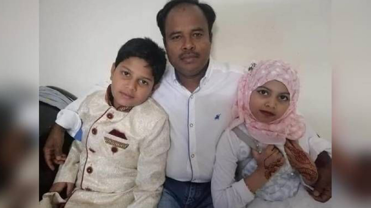 সৌদিতে সড়ক দুর্ঘটনায় নিহত মোবারক হোসেন ও তার দুই সন্তান। ছবি : সংগৃহীত