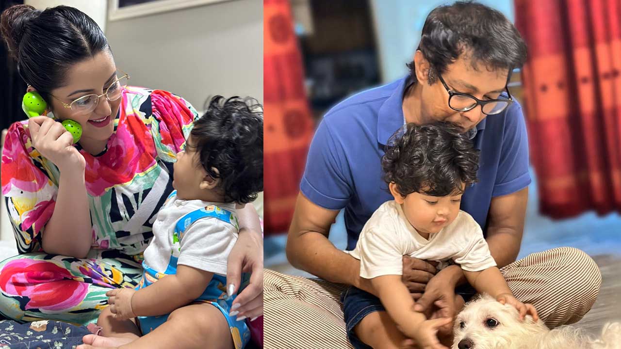 পরী ও আব্দুল আজিজ, কোলে রাজ-পরীর সন্তান। ছবি : সংগৃহীত