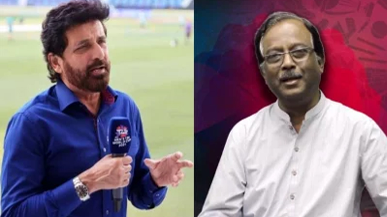 বাংলাদেশি ধারাভাষ্যকর আতহার আলী খান (বাঁয়ে) ও শামীম আশরাফ চৌধুরী। ছবি : সংগৃহীত