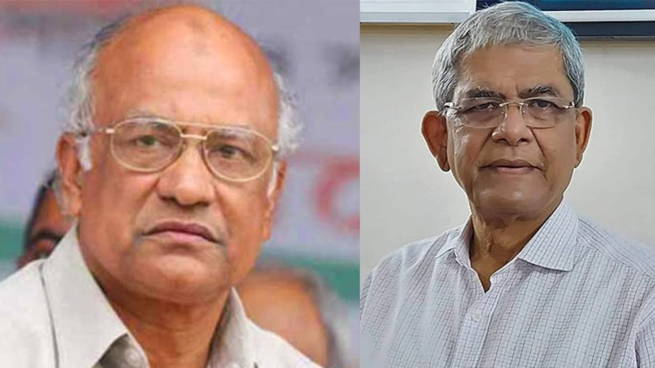 ড. খন্দকার মোশাররফ হোসেন ও মির্জা ফখরুল ইসলাম আলমগীর। পুরোনো ছবি