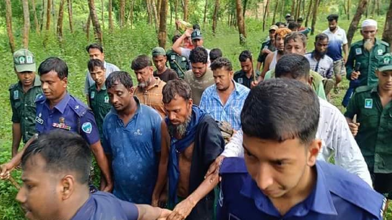 উদ্ধারের পর ফিরছেন বনকর্মীরা। ছবি : কালবেলা
