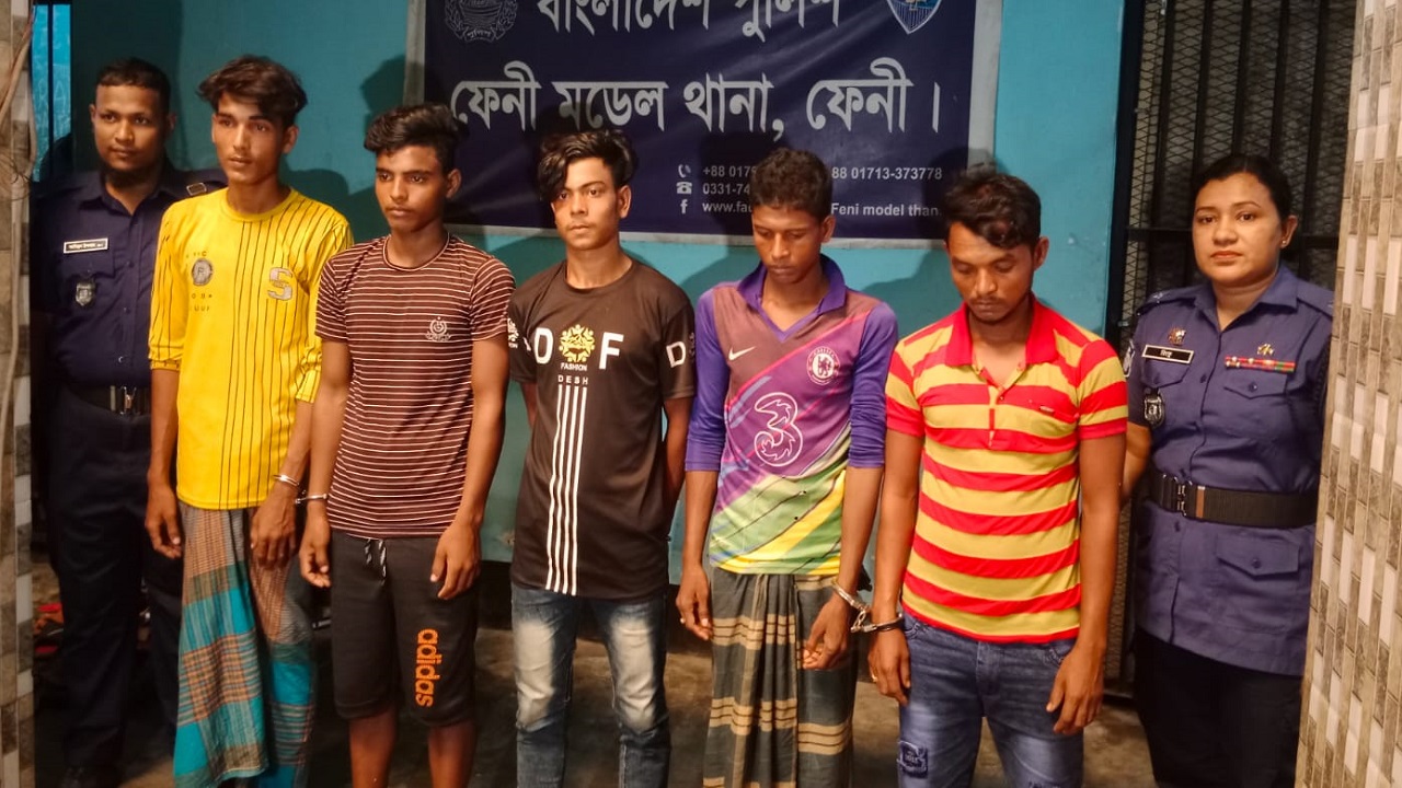 ফেনীতে গণধর্ষণের অভিযোগে গ্রেপ্তার আসামিরা। ছবি : কালবেলা