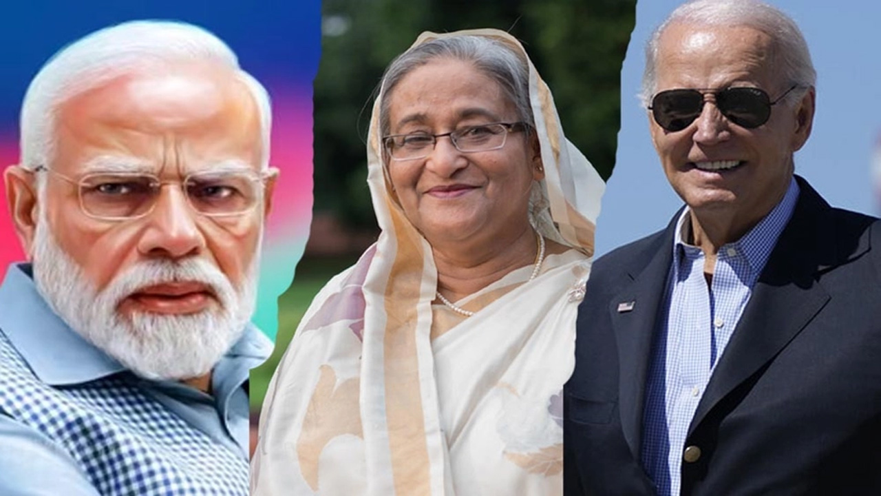 মোদি, হাসিনা ও বাইডেন (বাঁ থেকে)। ছবি : সংগৃহীত