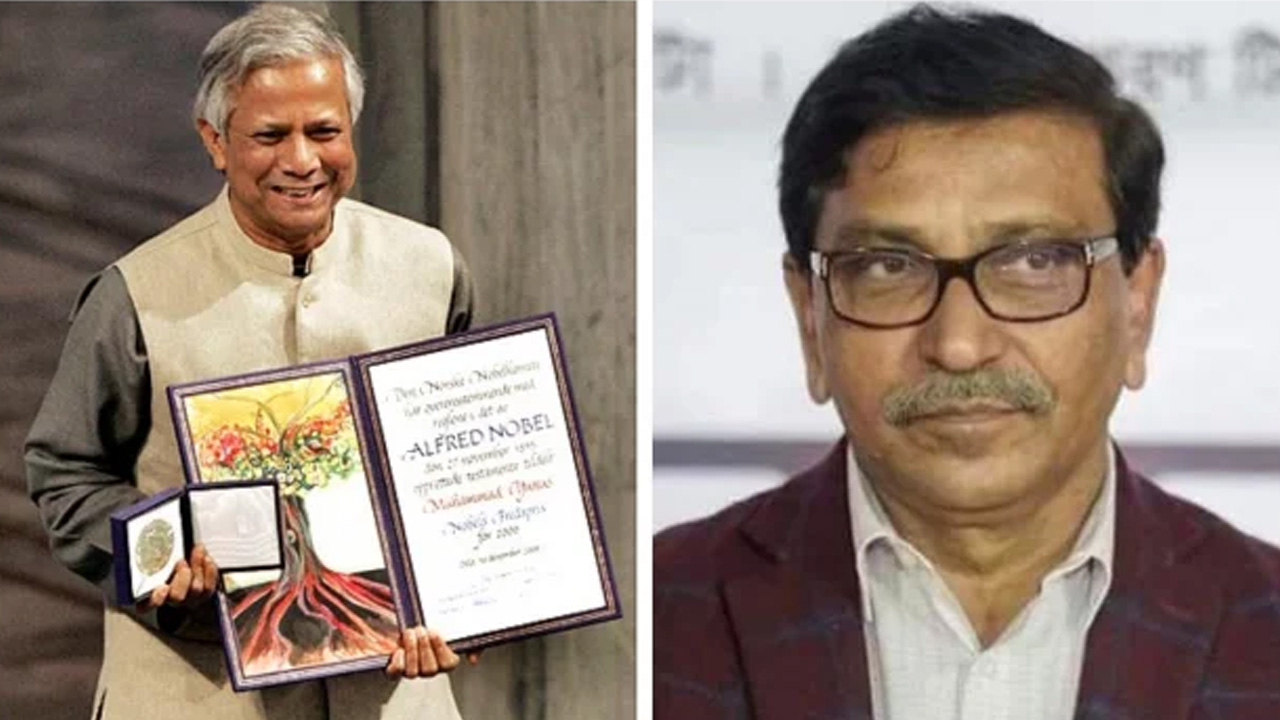 ড. মুহাম্মদ ইউনূস ও মাহবুবউল-আলম হানিফ। পুরোনো ছবি।