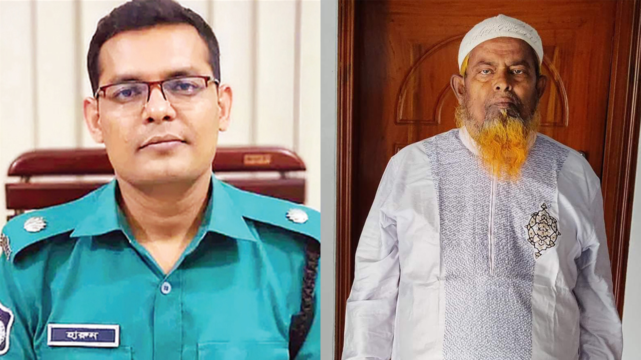 বাম থেকে এডিসি হারুন ও তার বাবা। ছবি: কালবেলা
