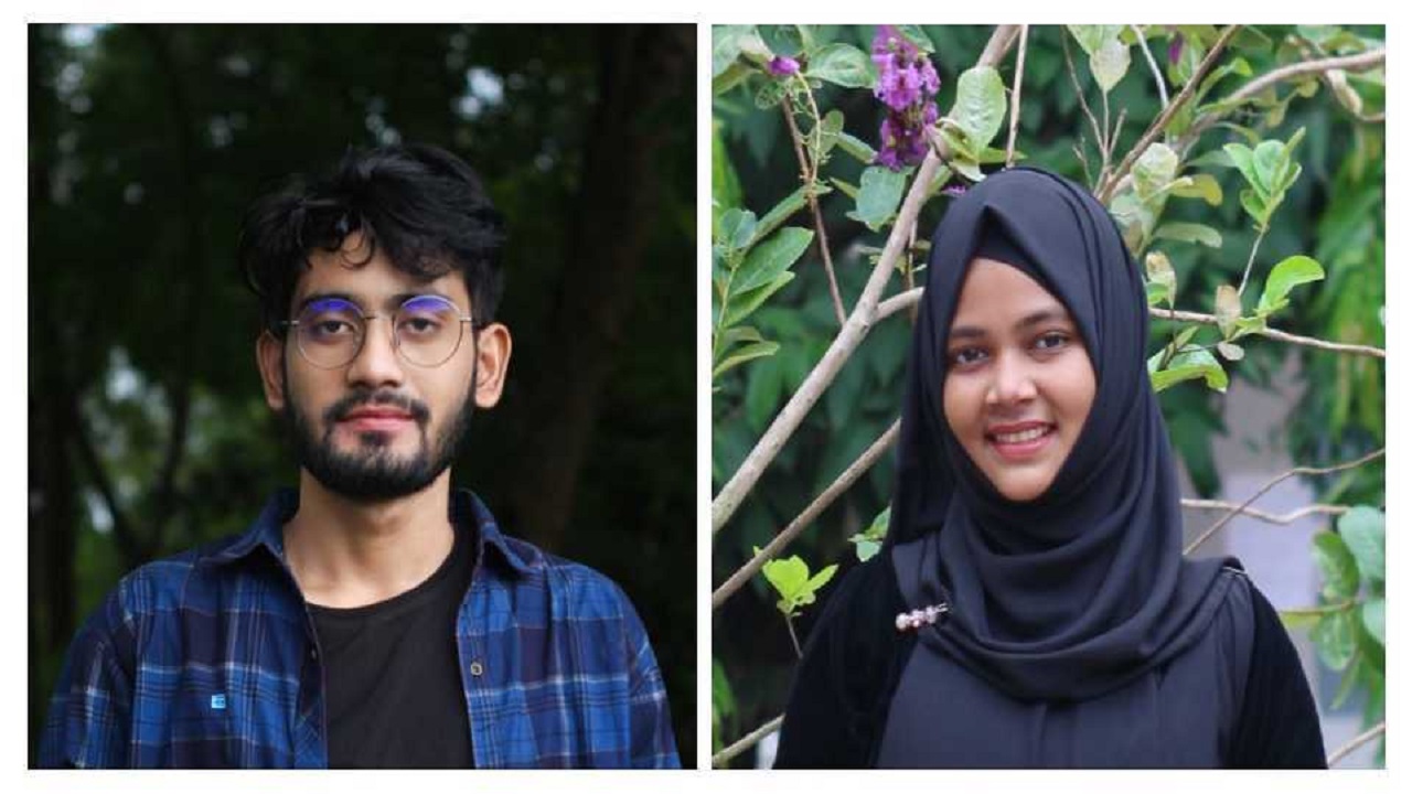 সভাপতি ইমন রায় ও সাধারণ সম্পাদক ফারজানা ভূঁইয়া। ছবি : কালবেলা