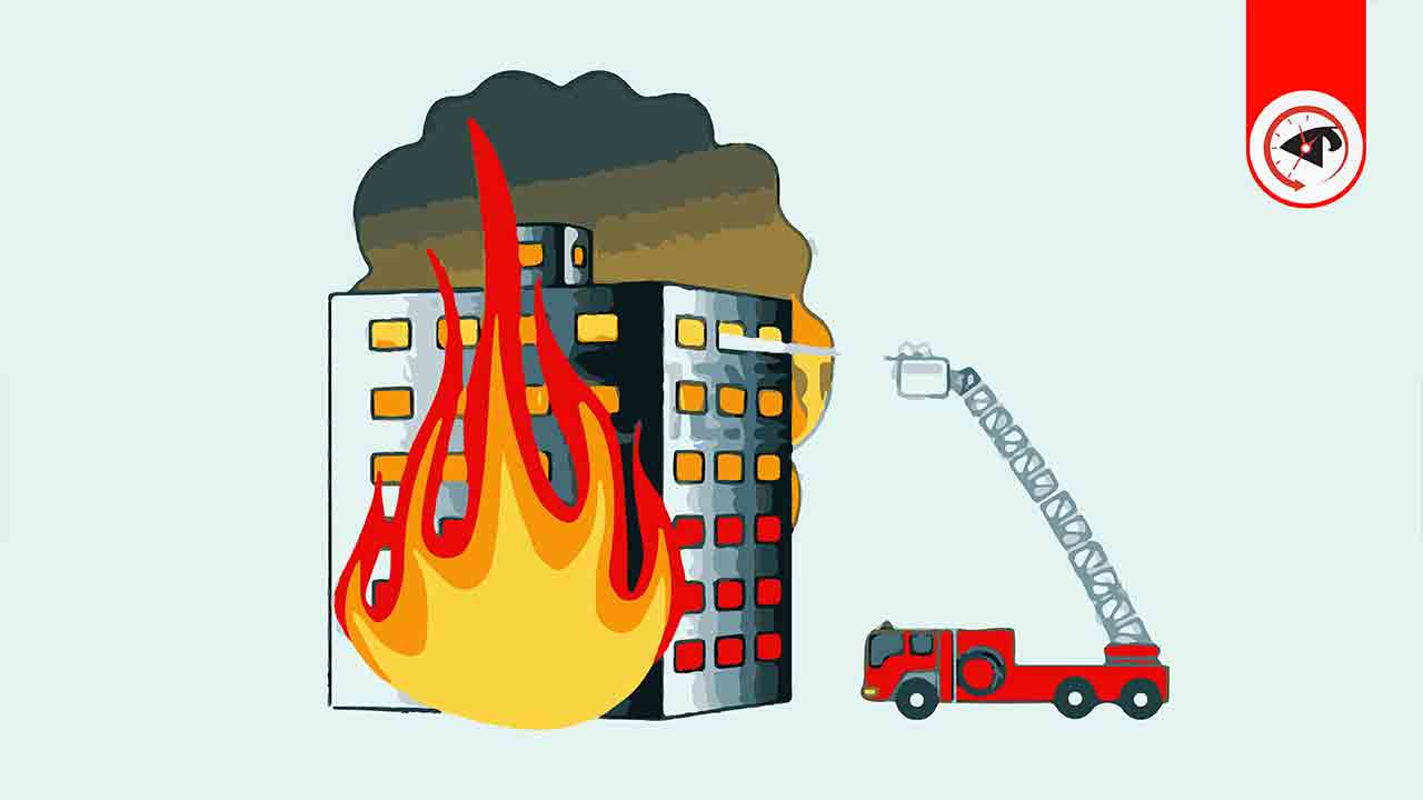 গুলশানে বহুতল ভবনের আগুন নিয়ন্ত্রণে। ছবি : কালবেলা গ্রাফিক্স
