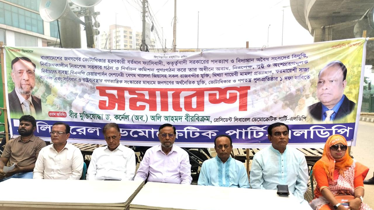 একদফার যুগপৎ আন্দোলনের অংশ হিসেবে এলডিপি আয়োজিত সমাবেশ। ছবি : কালবেলা