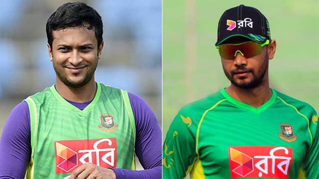 সাকিব আল হাসান (বাঁয়ে) ও মাশরাফী বিন মোর্তুজা। ছবি: সংগৃহীত