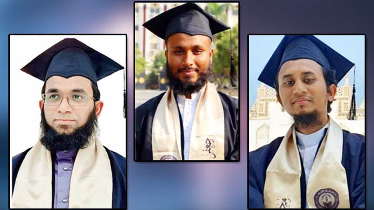 আল-আজহার বিশ্ববিদ্যালয়ের সেরা ৩ বাংলাদেশি শিক্ষার্থী। ছবি : সংগৃহীত
