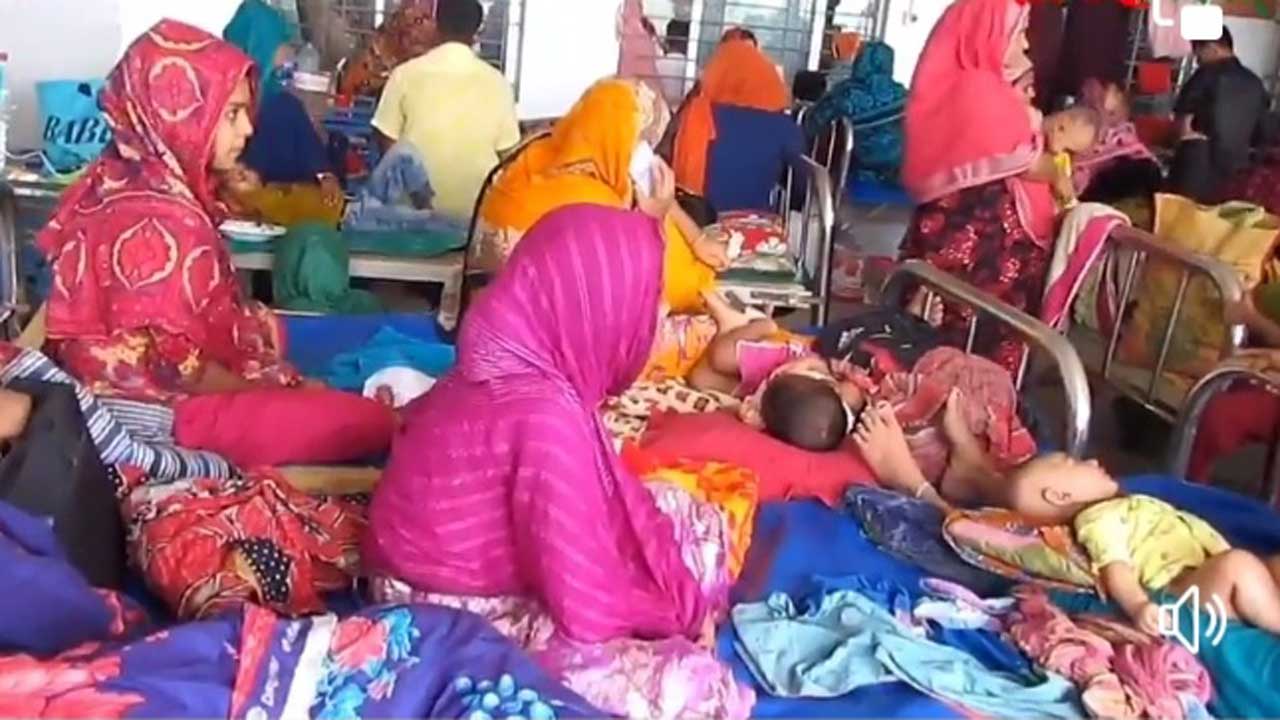 ভোলায় নিউমোনিয়া রোগীর চাপ বাড়ায় দেখা দিয়েছে শয্যা সংকট। ছবি : কালবেলা