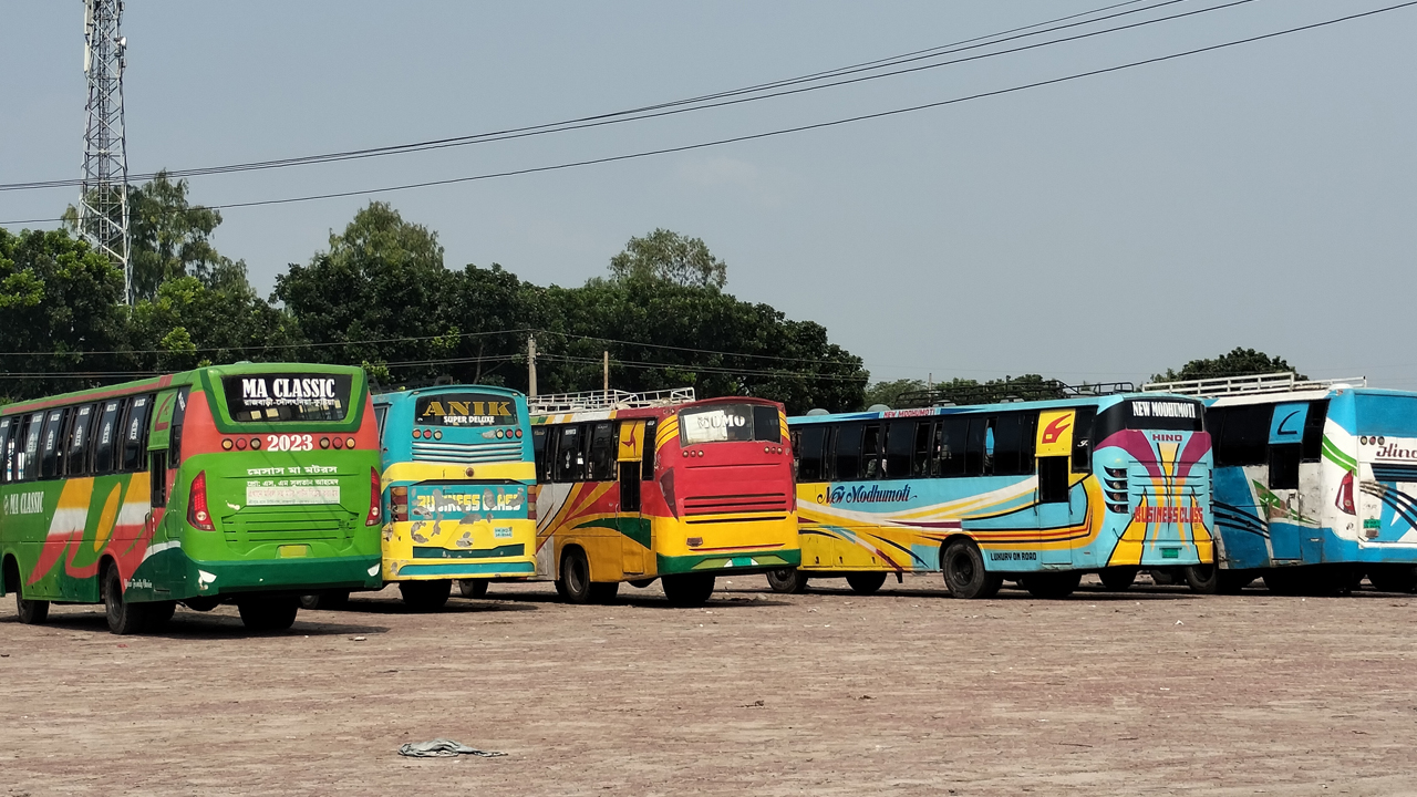 রাজবাড়ী-ঢাকা রুটে আবারও বাস বন্ধ