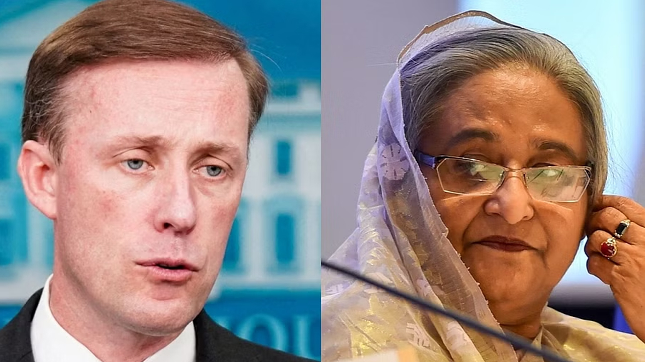 মার্কিন জাতীয় নিরাপত্তা উপদেষ্টা জ্যাক সুলিভান ও প্রধানমন্ত্রী শেখ হাসিনা। ছবি : সংগৃহীত
