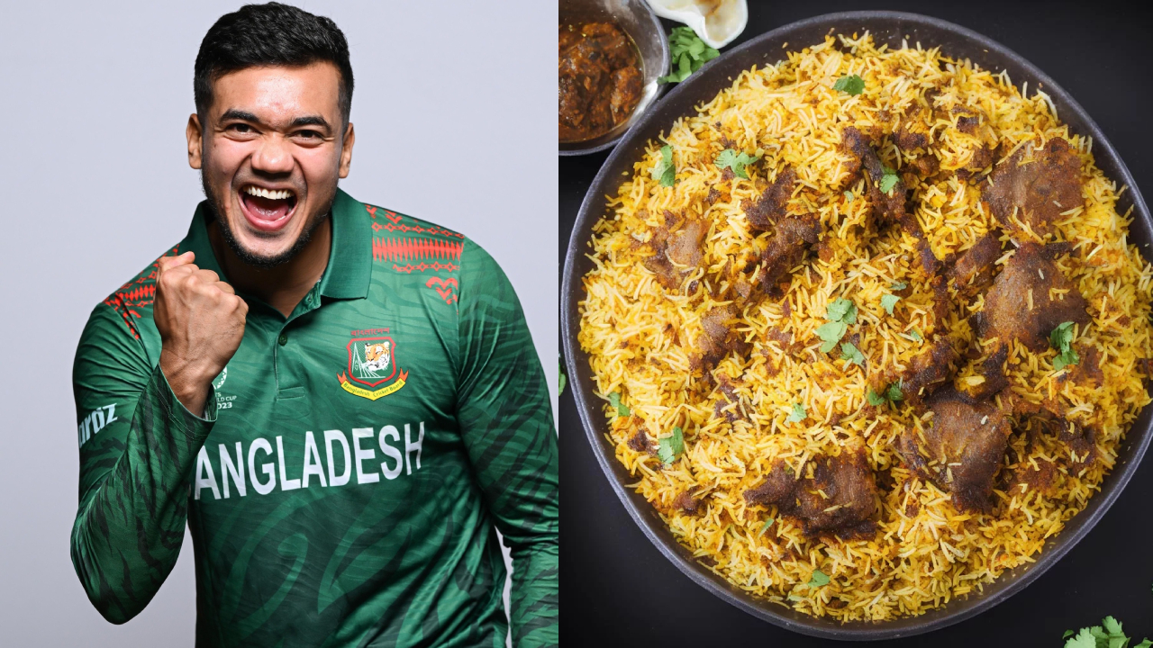 ভারতে  বিরিয়ানি খেতে চান তাসকিন। ছবি : সংগৃহীত