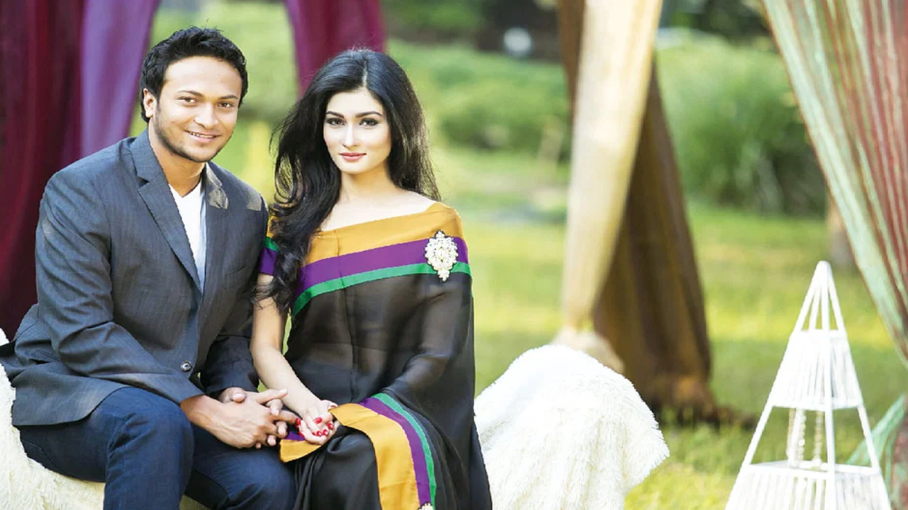 সাকিব আল হাসান ও উম্মে আহমেদ শিশির। ছবি: সংগৃহীত