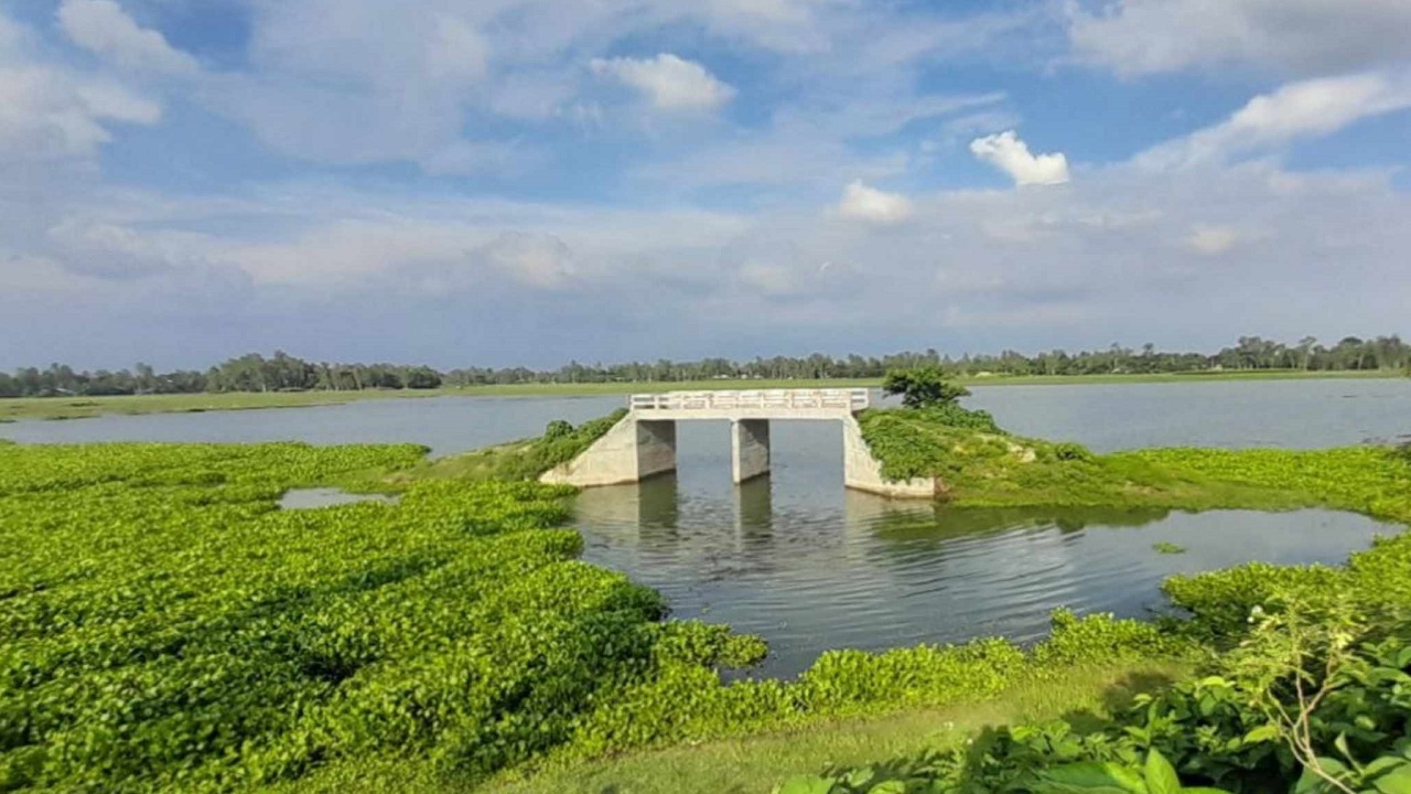 মোহাইল গ্রামের গরিল্ল্যা বিলের খালের ওপর দুর্যোগ ব্যবস্থাপনা অধিদপ্তরের নির্মিত সেতু। ছবি : কালবেলা