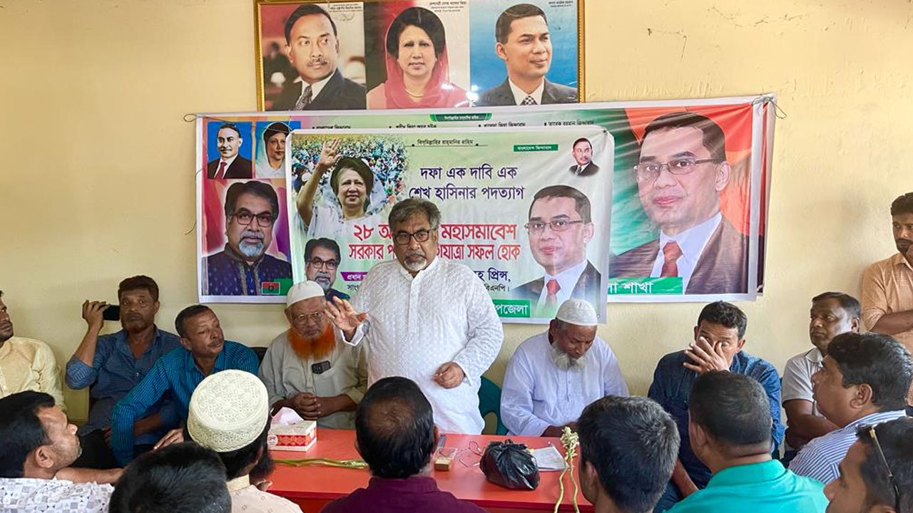 ময়মনসিংহের ধোবাউড়া উপজেলায় এক মতবিনিময় সভায় বিএনপি নেতা সৈয়দ এমরান সালেহ প্রিন্স। ছবি : কালবেলা