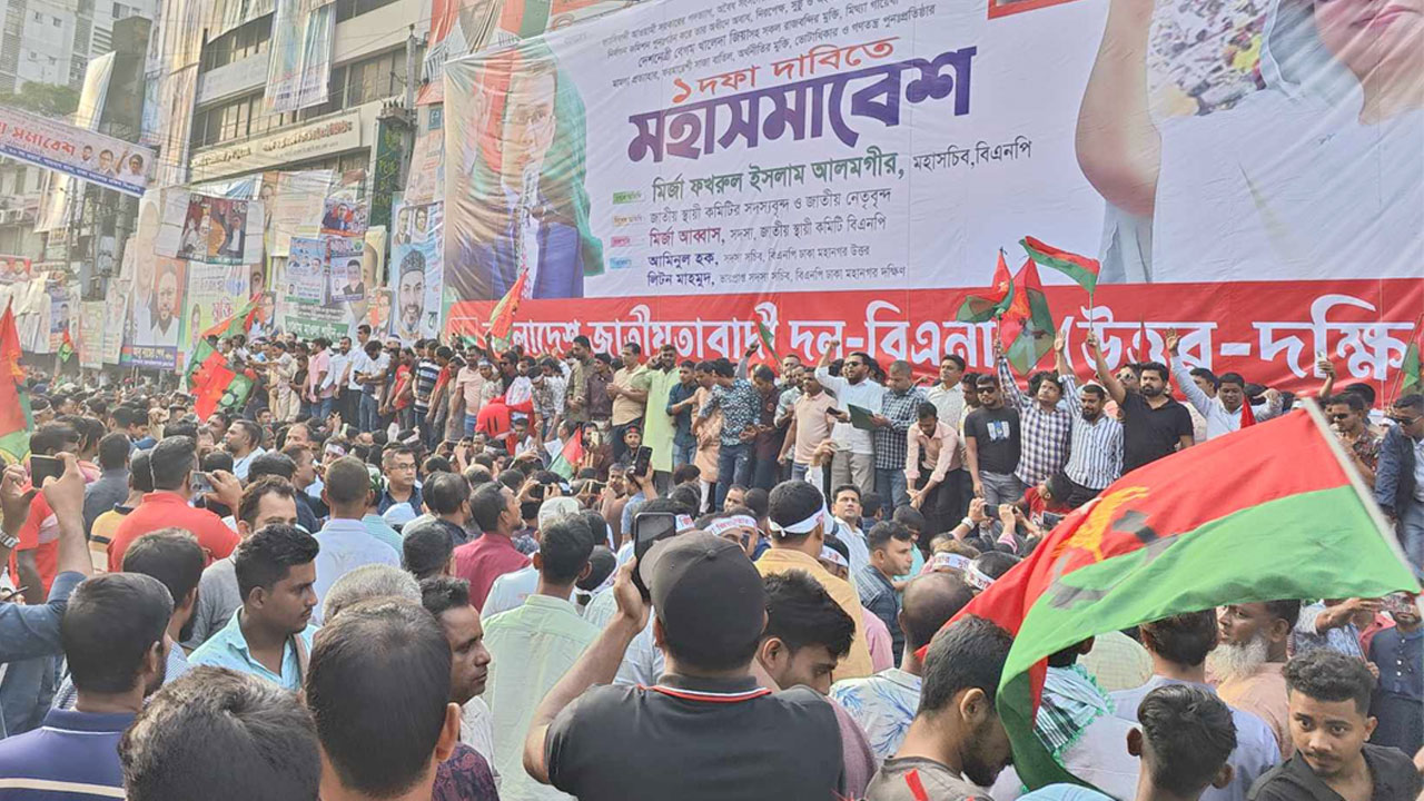 নয়াপল্টনে বিএনপি নেতাকর্মীদের ঢল। ছবি : সংগৃহীত