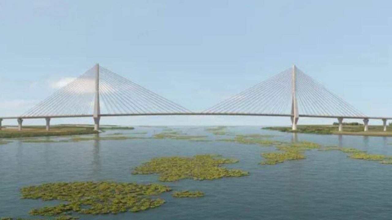 চাঁদপুরে ঝুলন্ত সেতুর মডেল। ছবি : সংগৃহীত