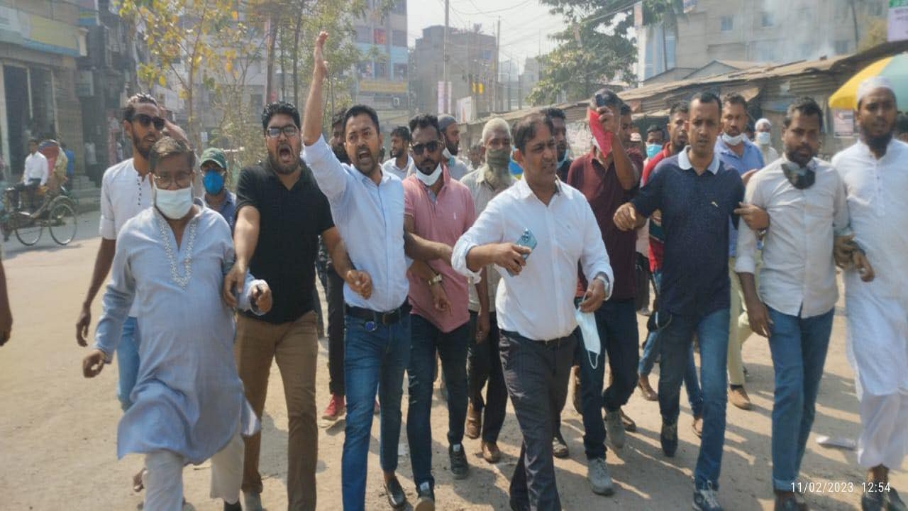 রাজধানীর দয়াগঞ্জে বিএনপির মিছিল। ছবি : সংগৃহীত