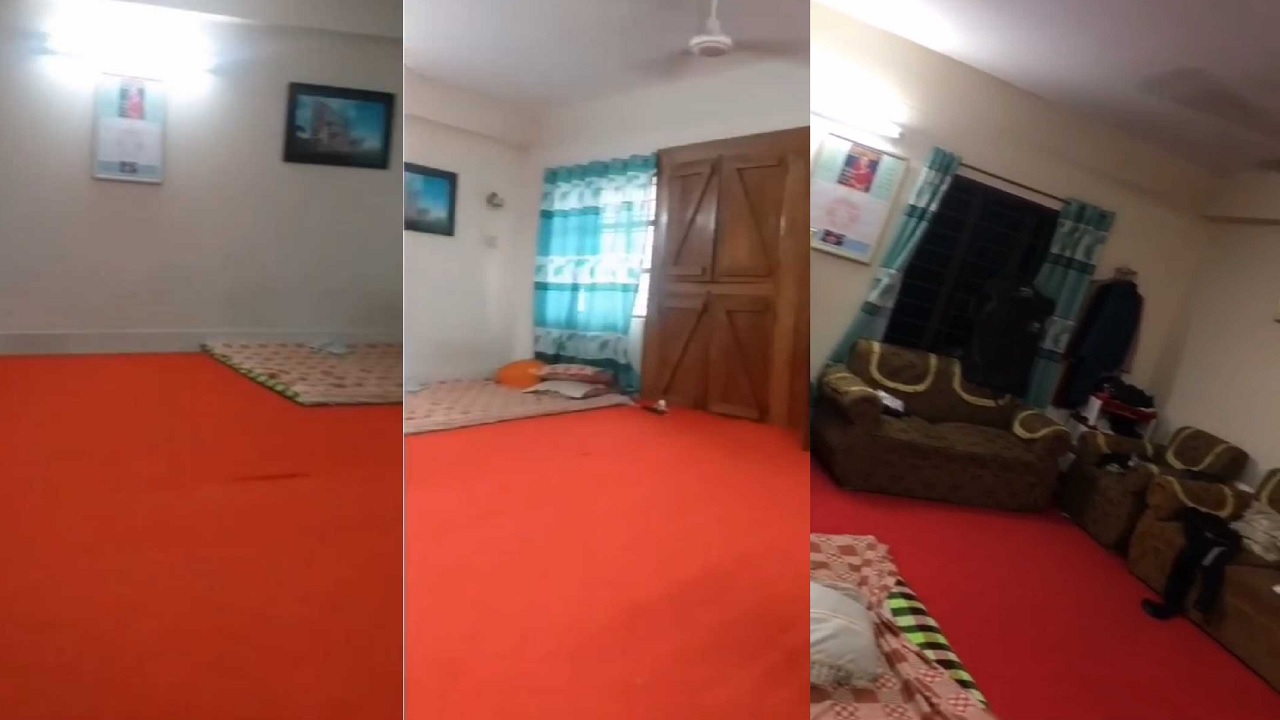 বেরোবির বঙ্গবন্ধু শেখ মুজিবুর রহমান আবাসিক হলে শাখা ছাত্রলীগের সভাপতি পমেল বড়ুয়ার ৩০৫ নম্বর কক্ষ। ছবি : কালবেলা