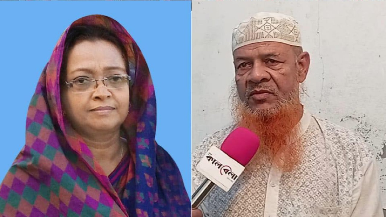 প্রধান শিক্ষক আশরাফুন্নাহার নার্গিস ও নৈশপ্রহরী বদরউদ্দীন। ছবি : সংগৃহীত