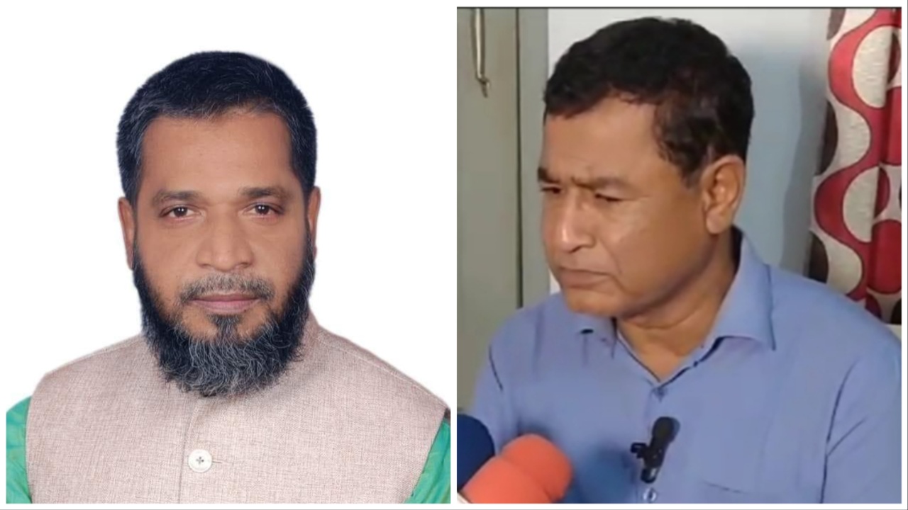 বাম থেকে উপজেলা চেয়ারম্যান ও প্রধান শিক্ষক। ছবি : কালবেলা