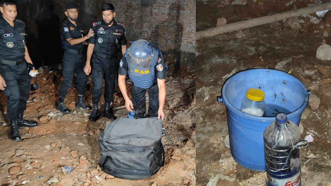 পুরান ঢাকার নবাবপুর রোডে একটি বাড়িতে বোমাসদৃশ বস্তুর সন্ধান। ছবি : কালবেলা