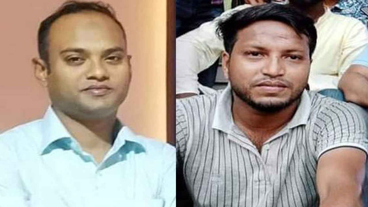 (বাঁ থেকে) অ্যাড. রেজাউল করিম রনি ও আহাদ হোসেন আবির। ছবি : সংগৃহীত