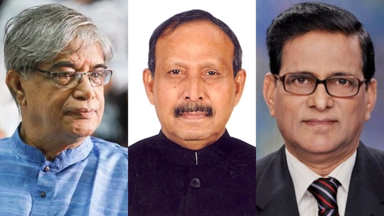 ডাক ও টেলিযোগাযোগমন্ত্রী মোস্তাফা জব্বার (বাঁয়ে), বিজ্ঞান ও প্রযুক্তিবিষয়ক মন্ত্রী ইয়াফেস ওসমান (মাঝে) ও পরিকল্পনা প্রতিমন্ত্রী শামসুল আলম। ছবি : সংগৃহীত